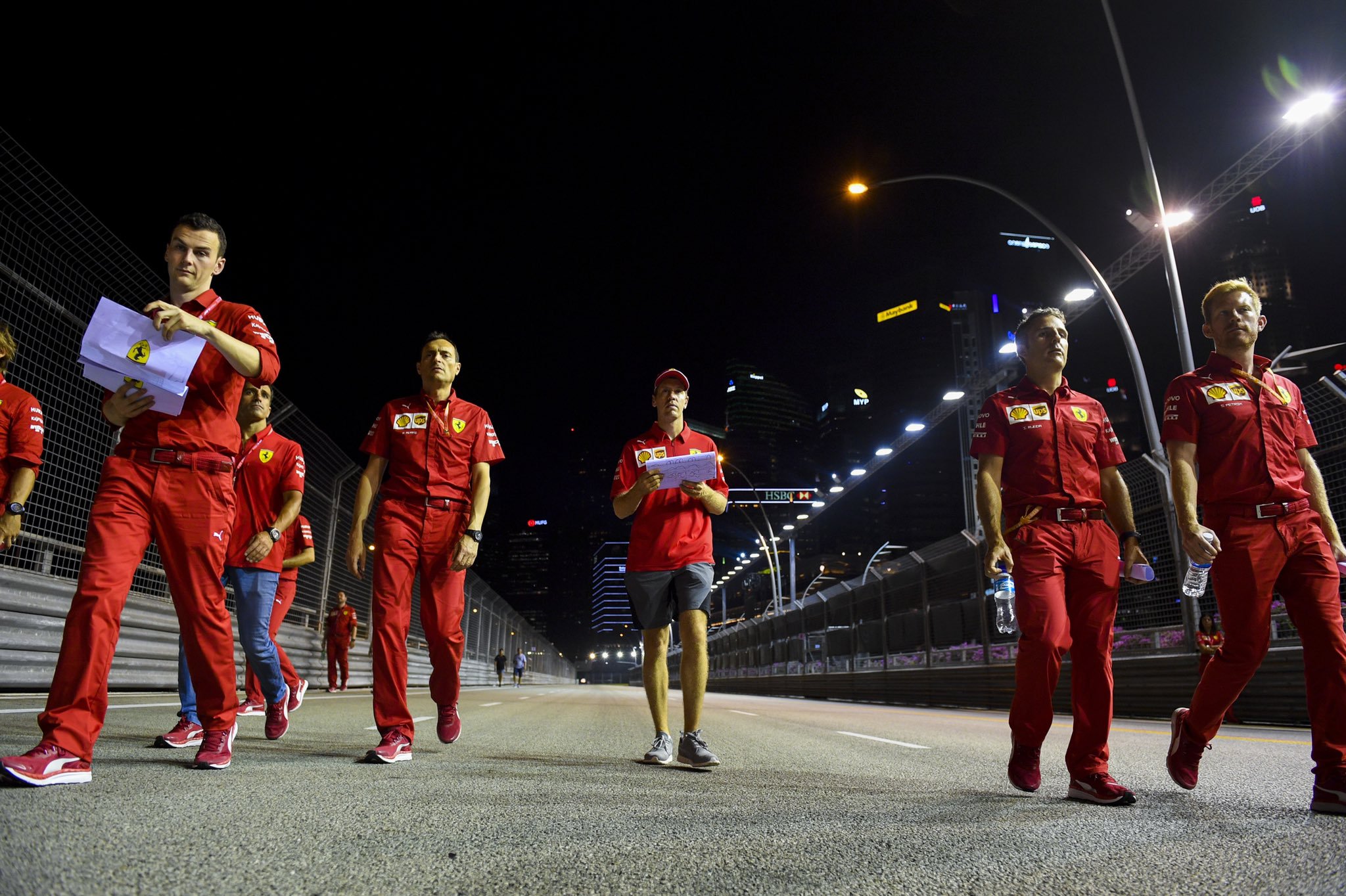 sebastian vettel ferrari track walk