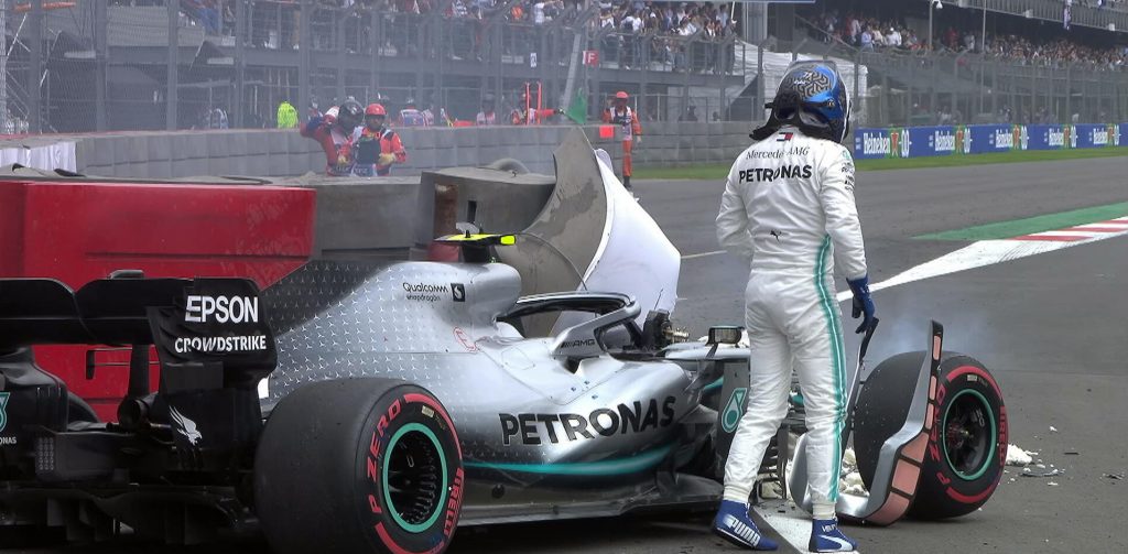 Un impact de 17G et de gros dégâts sur la Mercedes de Valtteri Bottas
