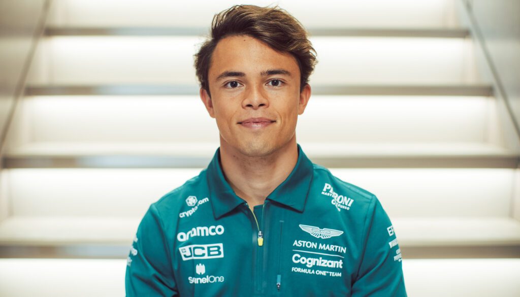 Nyck De Vries au volant de l’Aston Martin de Vettel ce vendredi à Monza