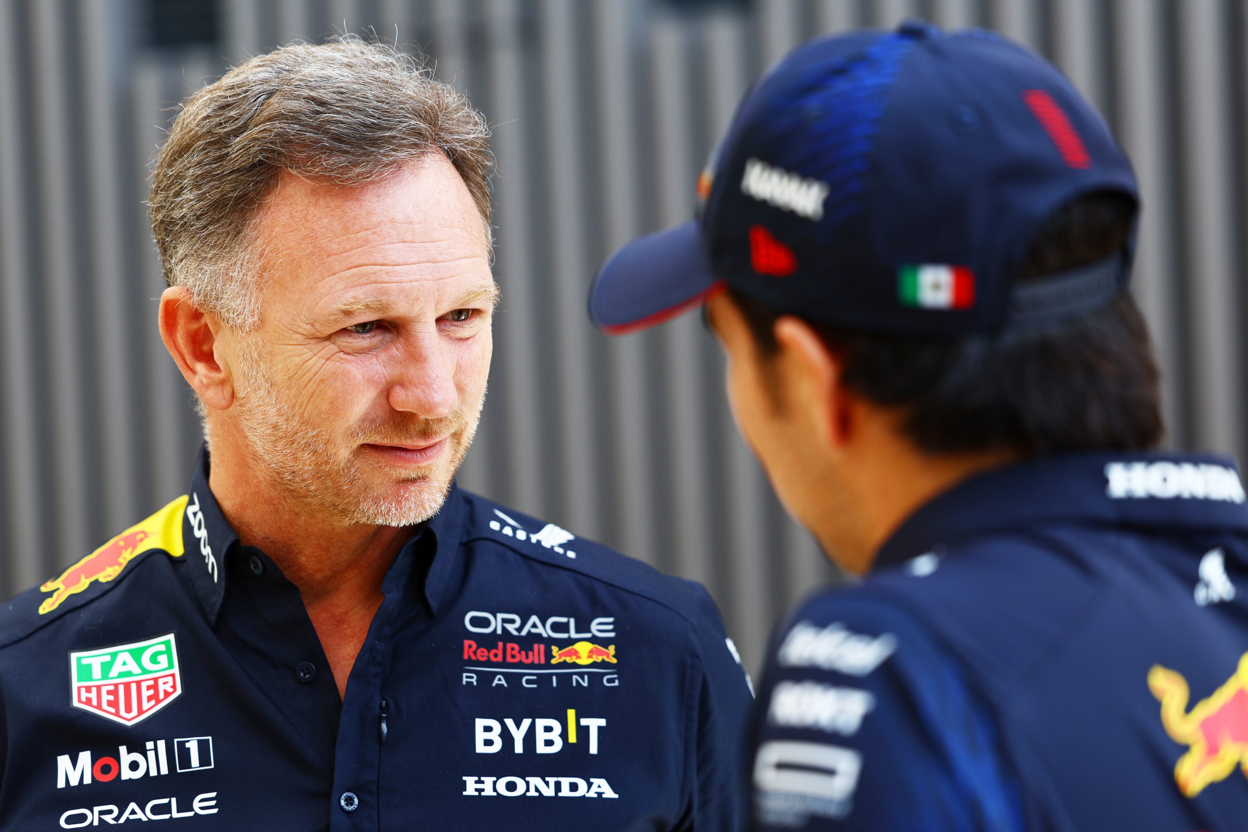 Christian Horner et Sergio Perez F1