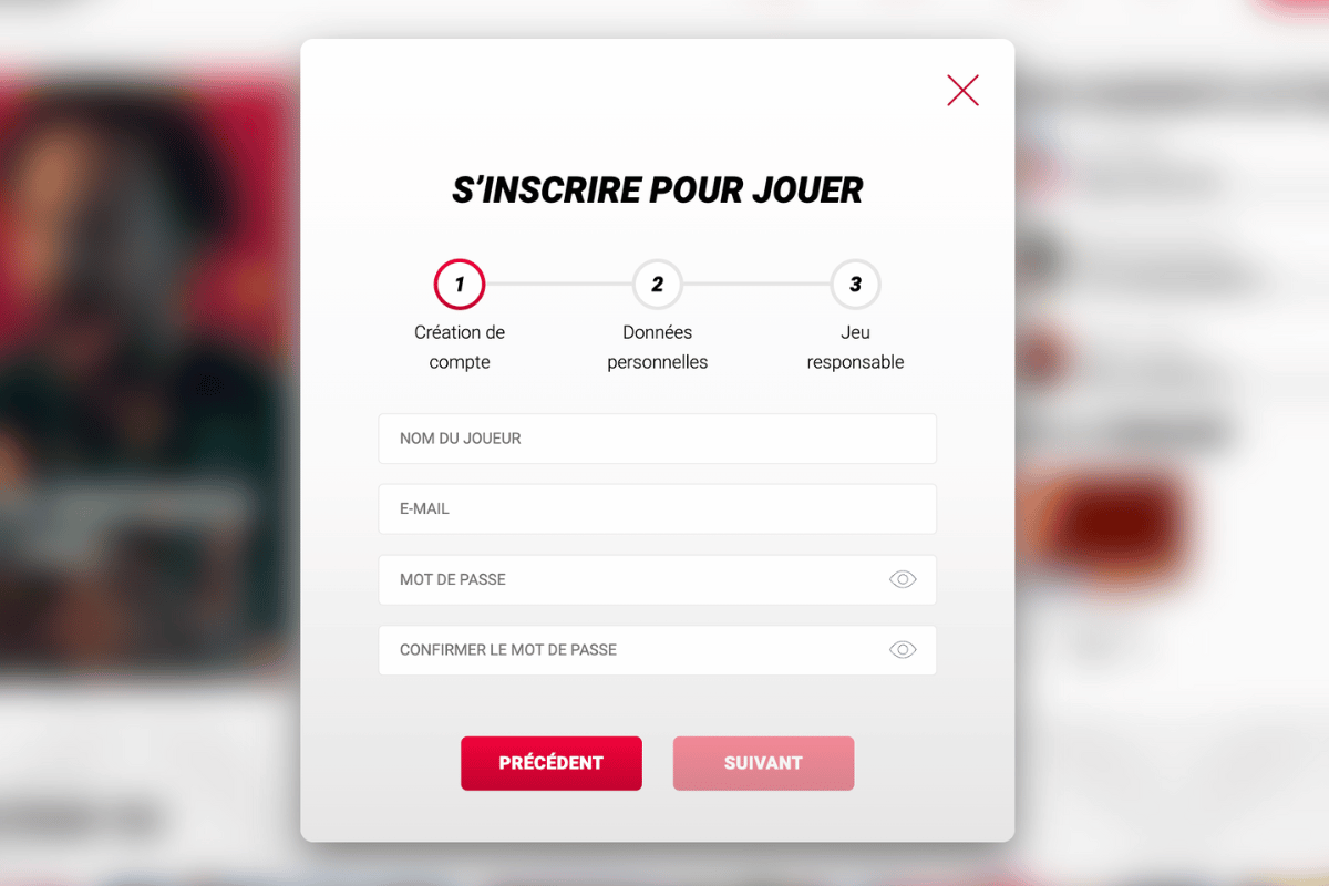 Casino en ligne suisse - Inscription