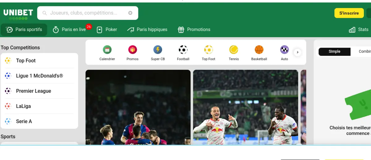 Unibet Homepage