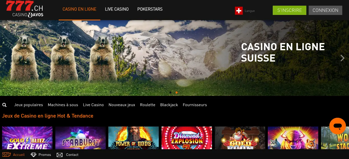 Casino777.ch site de jeux Suisse