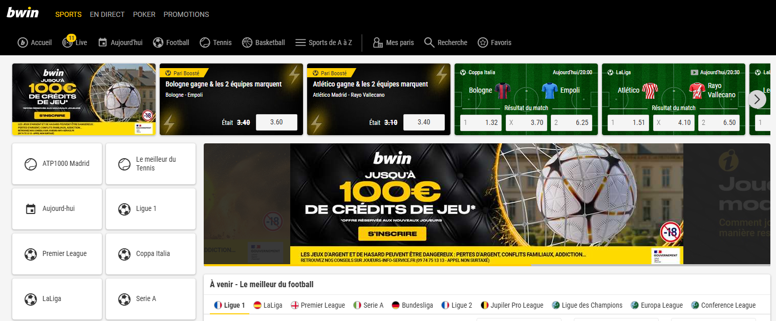 bwin offre de paris sportifs