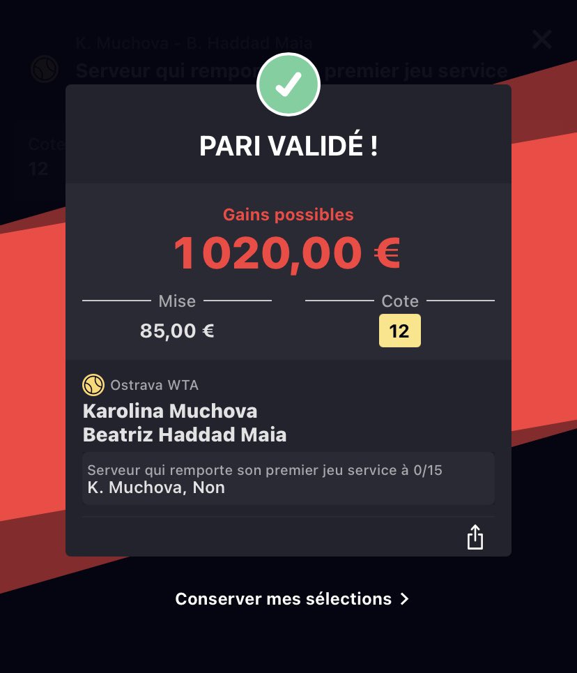 pari validé pour Betclic